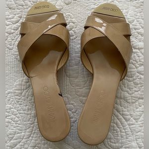 Jimmy Choo‎ gold toe wedge sandals